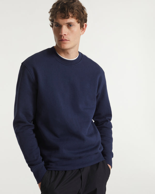 Fleece cotton-cashmere sweatshirt - blue - Yves Salomon