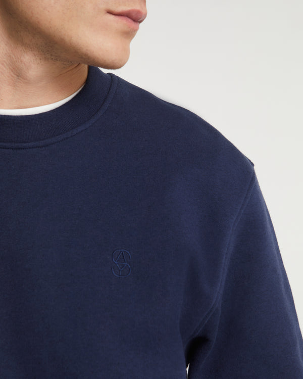 Fleece cotton-cashmere sweatshirt - blue - Yves Salomon