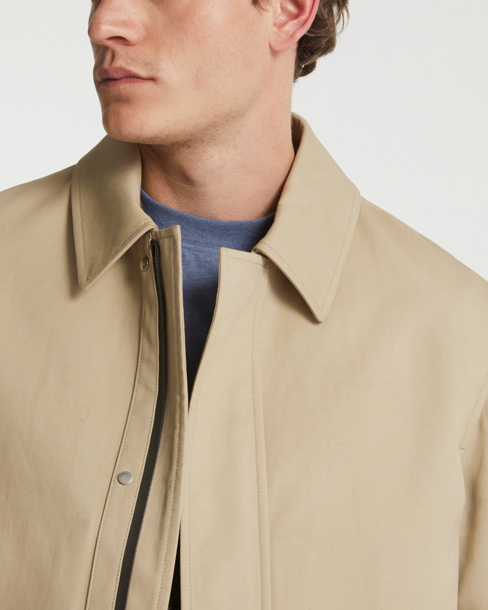 Private sale - Mac coat in double-sided fabric with leather details -Yves Salomon