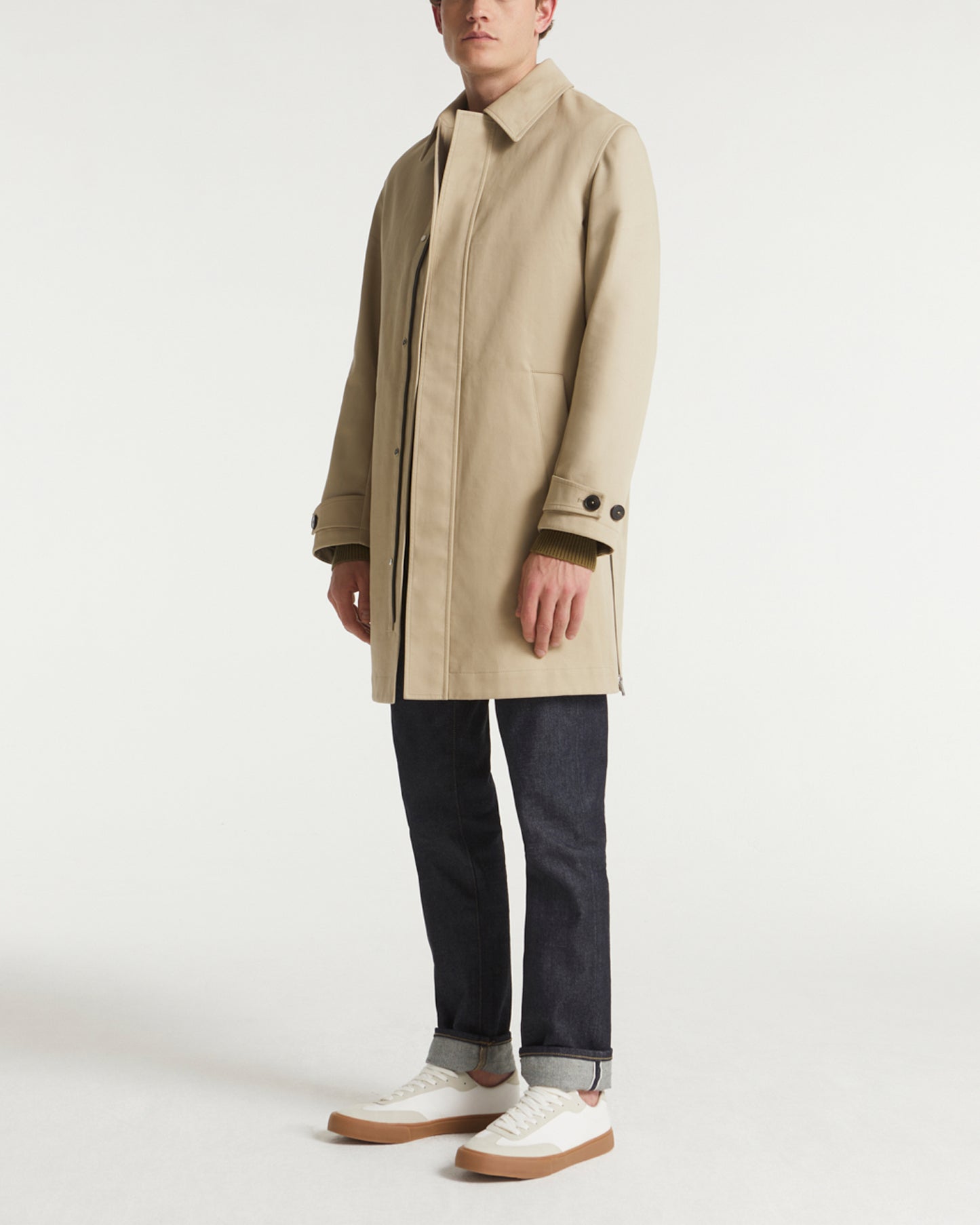 Private sale - Mac coat in double-sided fabric with leather details -Yves Salomon