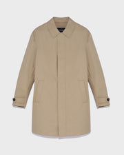 Mac coat in double-sided fabric with leather details