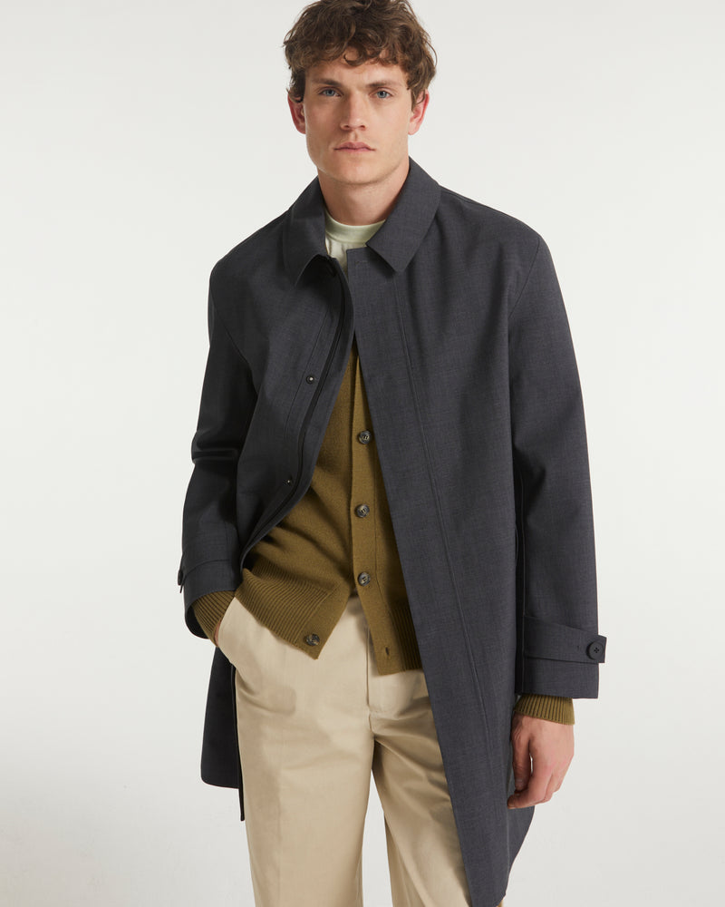 Technical cold wool Mac coat-Yves salomon-Winter sale & boxing day