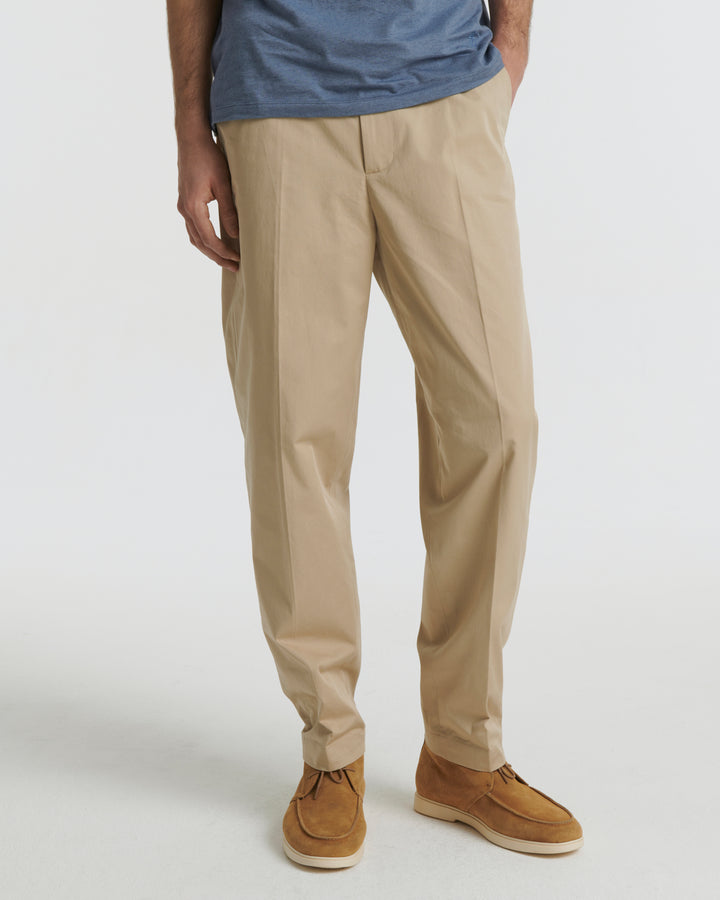 straight cotton trousers - beige - Yves Salomon