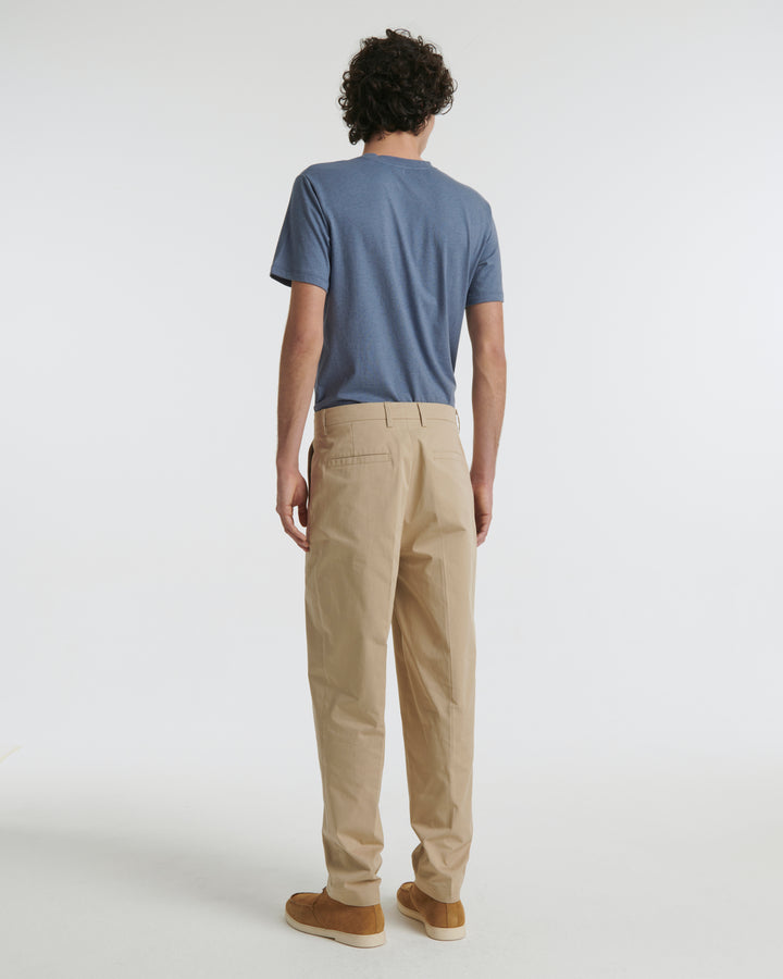 straight cotton trousers - beige - Yves Salomon