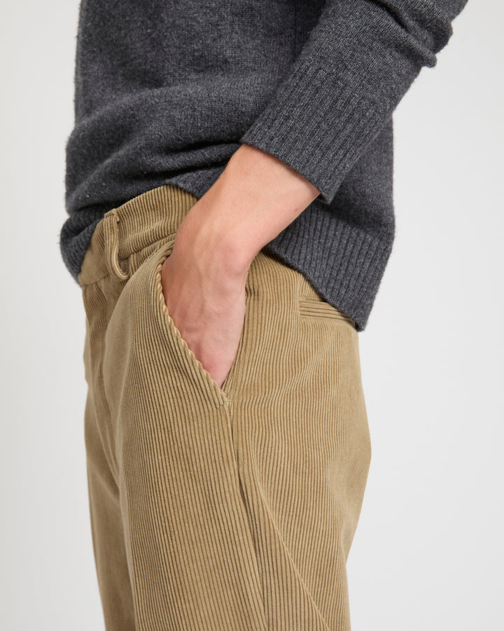 Corduroy straight leg trousers