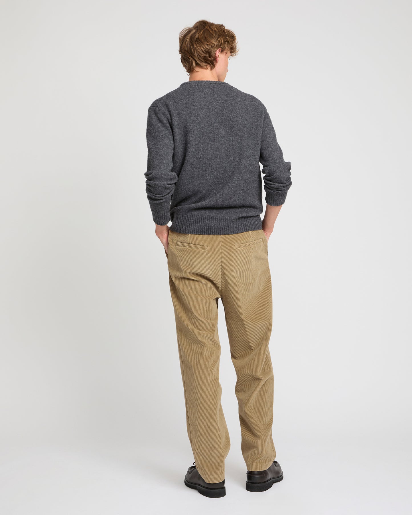 Corduroy straight leg trousers