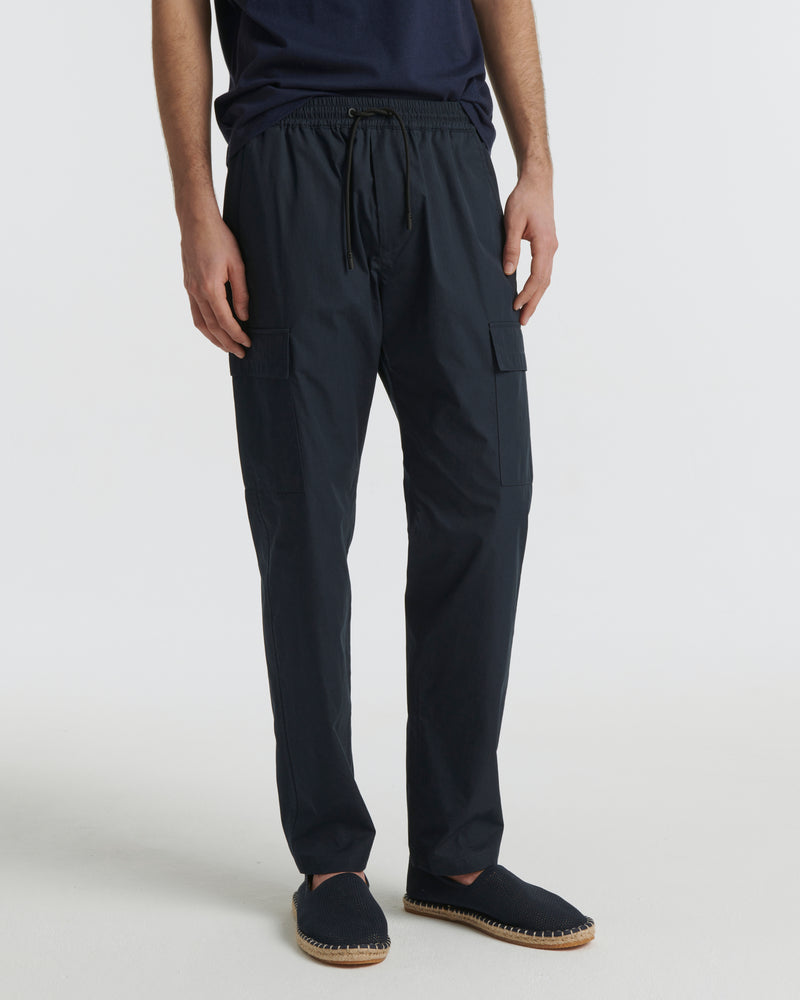 Cotton-blend cargo trousers - blue - Yves Salomon