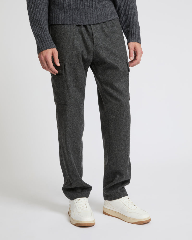 Wool cargo trousers - grey - Yves Salomon