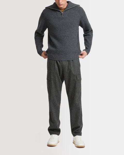 スラックス IONSEOUL Wool Knit Slacks JE749 Wool cargo trousers - grey - Yves Salomon – Yves Salomon US