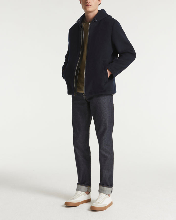 Double-sided wool-cashmere hoodie