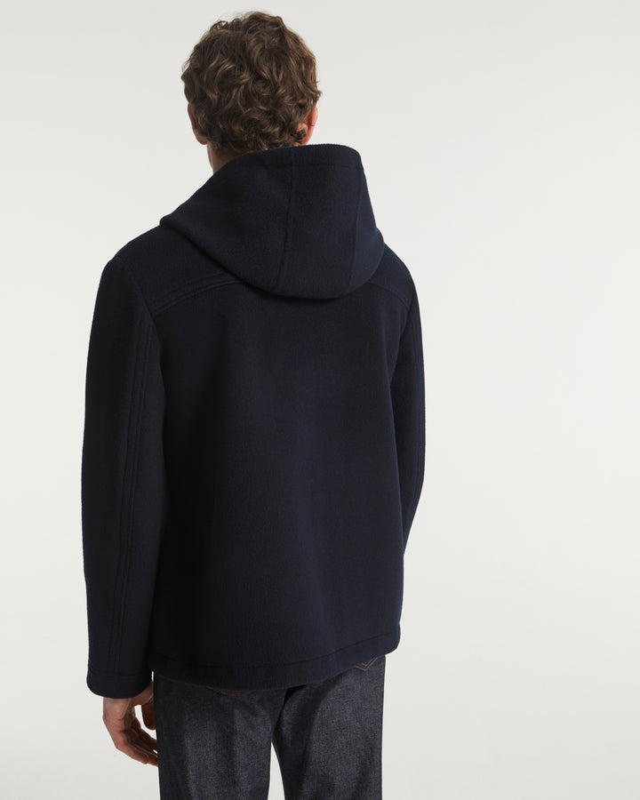 Double-sided wool-cashmere hoodie - navy - Yves Salomon