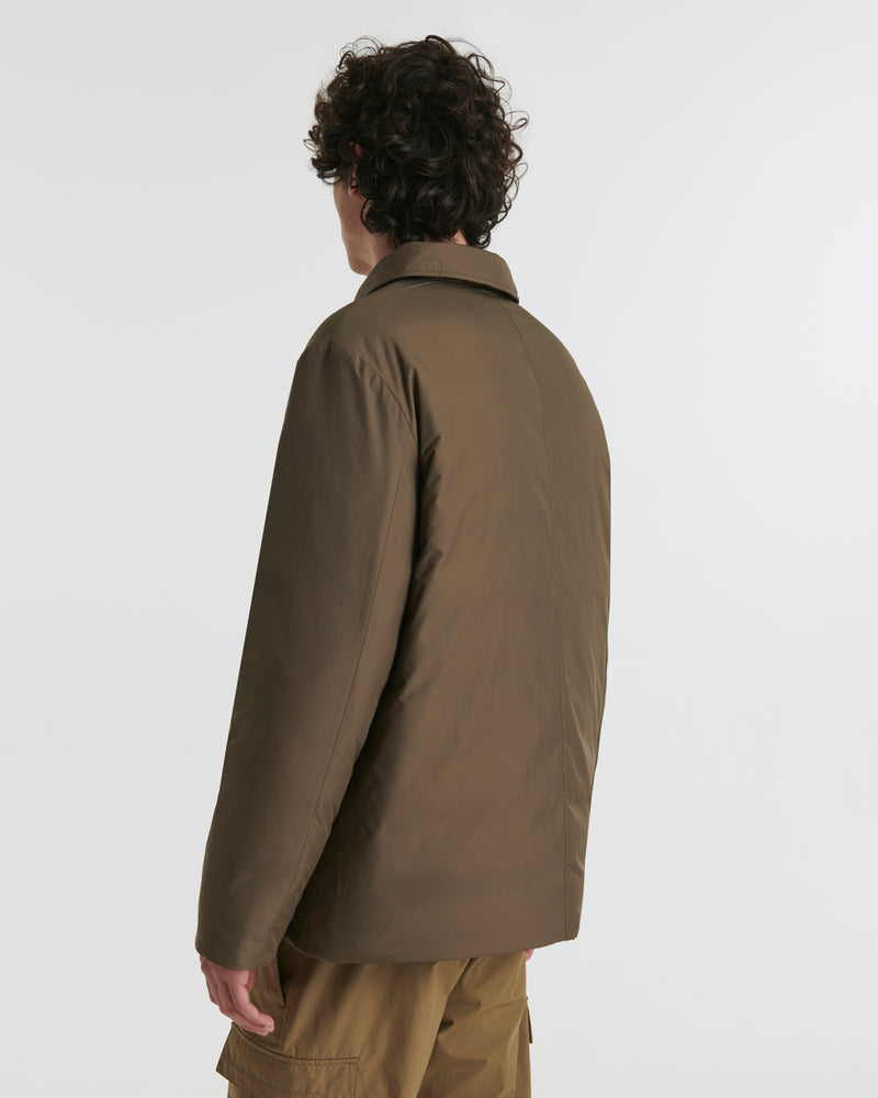 Down overshirt in technical fabric - green - Yves Salomon
