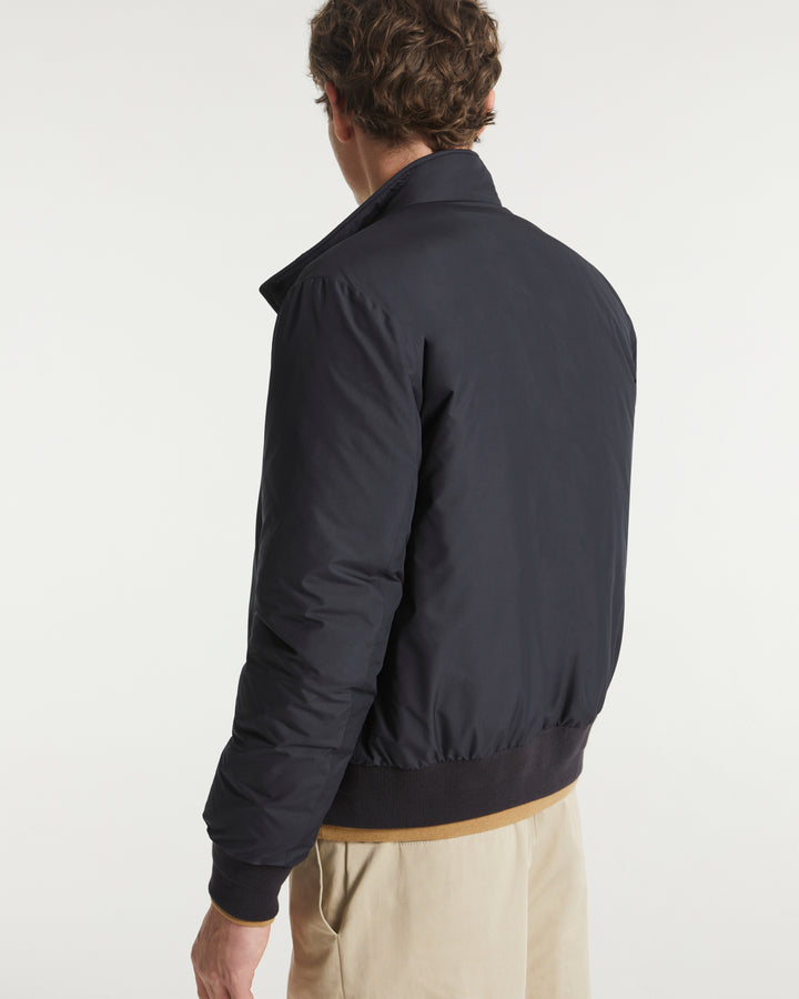 Down-filled technical fabric blouson - blue - Yves Salomon