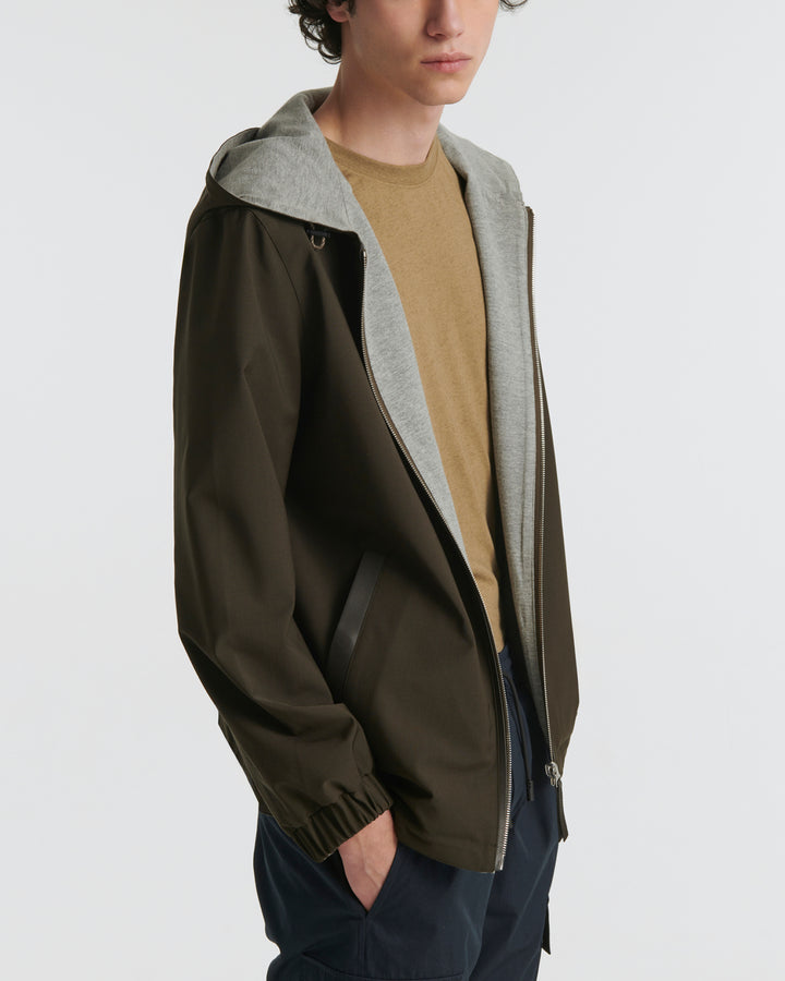 Jersey reversible wool blend hoody