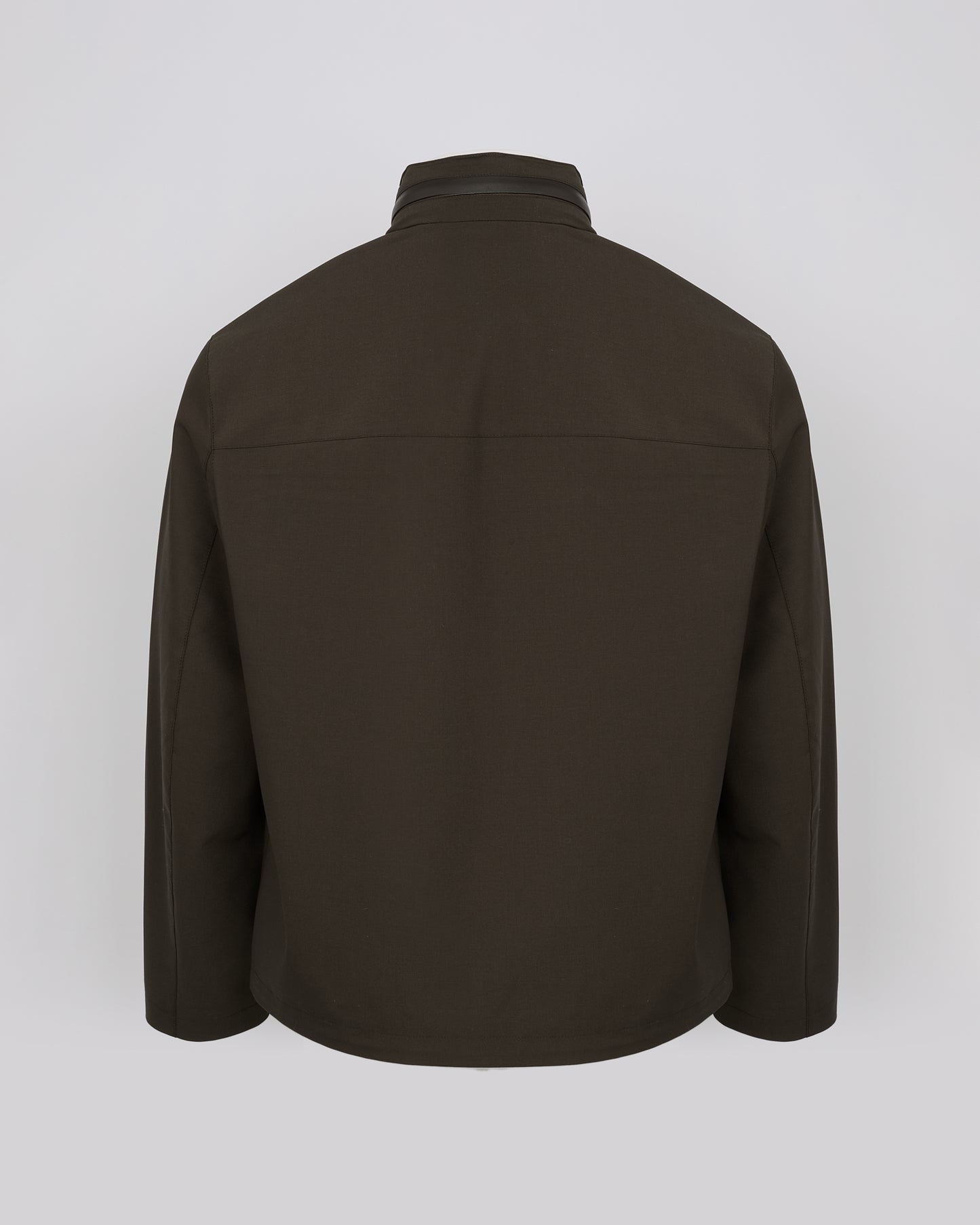 Jersey jacket with leather details