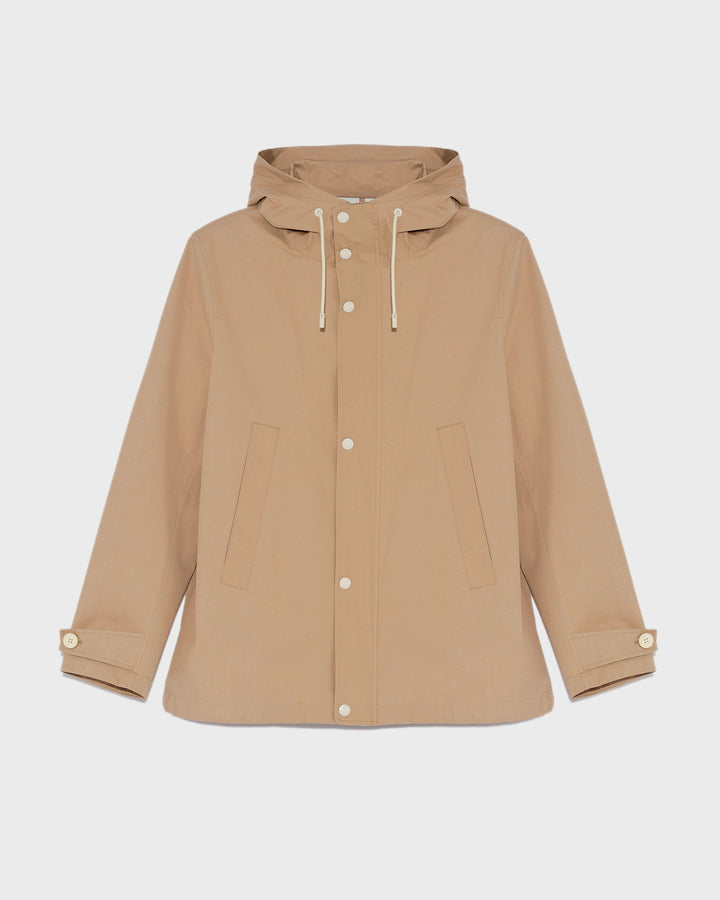 Short cotton-blend parka