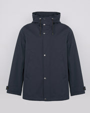 Short parka in technical cotton-mix fabric