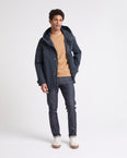 Short parka in technical cotton-mix fabric
