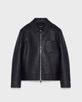 Leather jacket with leatherworking finish