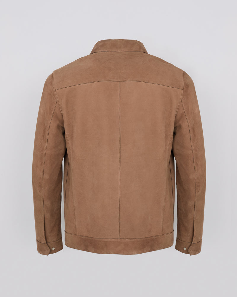 Double-sided velour leather jacket with nappa reverse