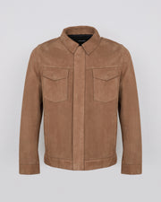 Double-sided velour leather jacket with nappa reverse