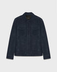 Double-sided velour leather jacket with nappa reverse