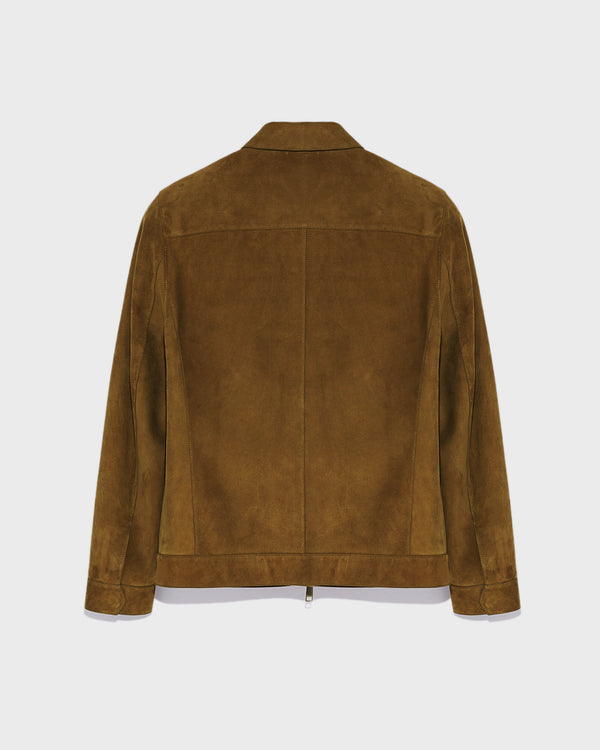 Velour leather jacket - khaki - Yves Salomon