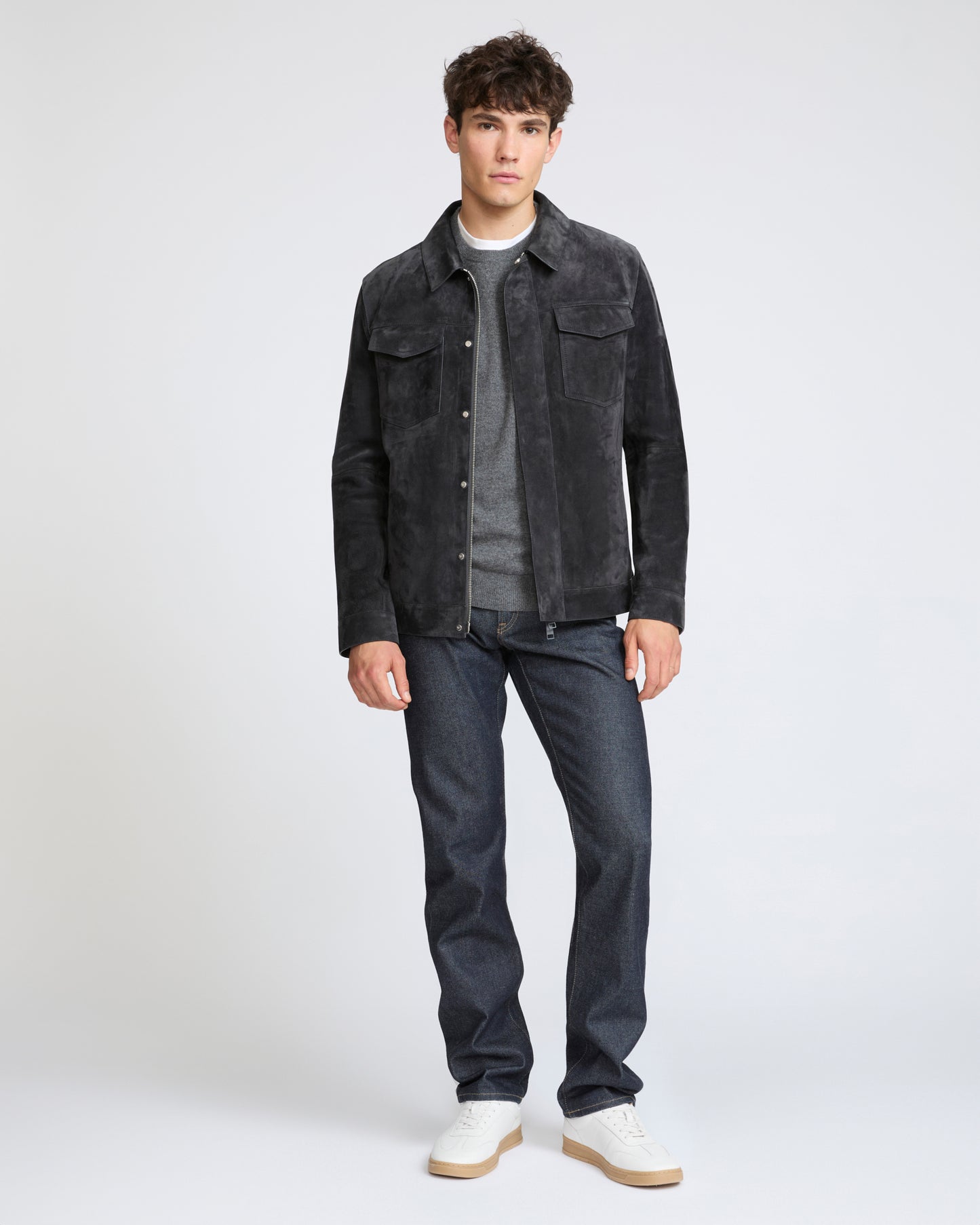 Suede calfskin leather jacket - Yves Salomon - New Fall Winter Collection