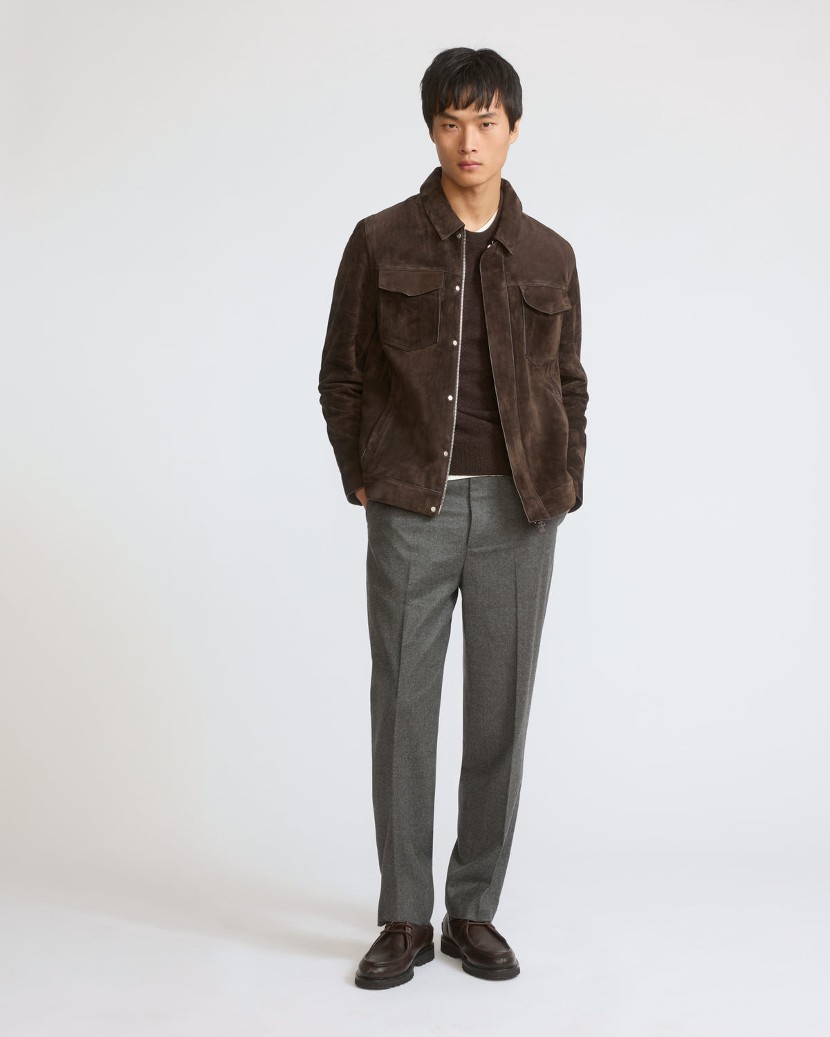 Suede calfskin leather jacket - Yves Salomon - New Fall/Winter Collection