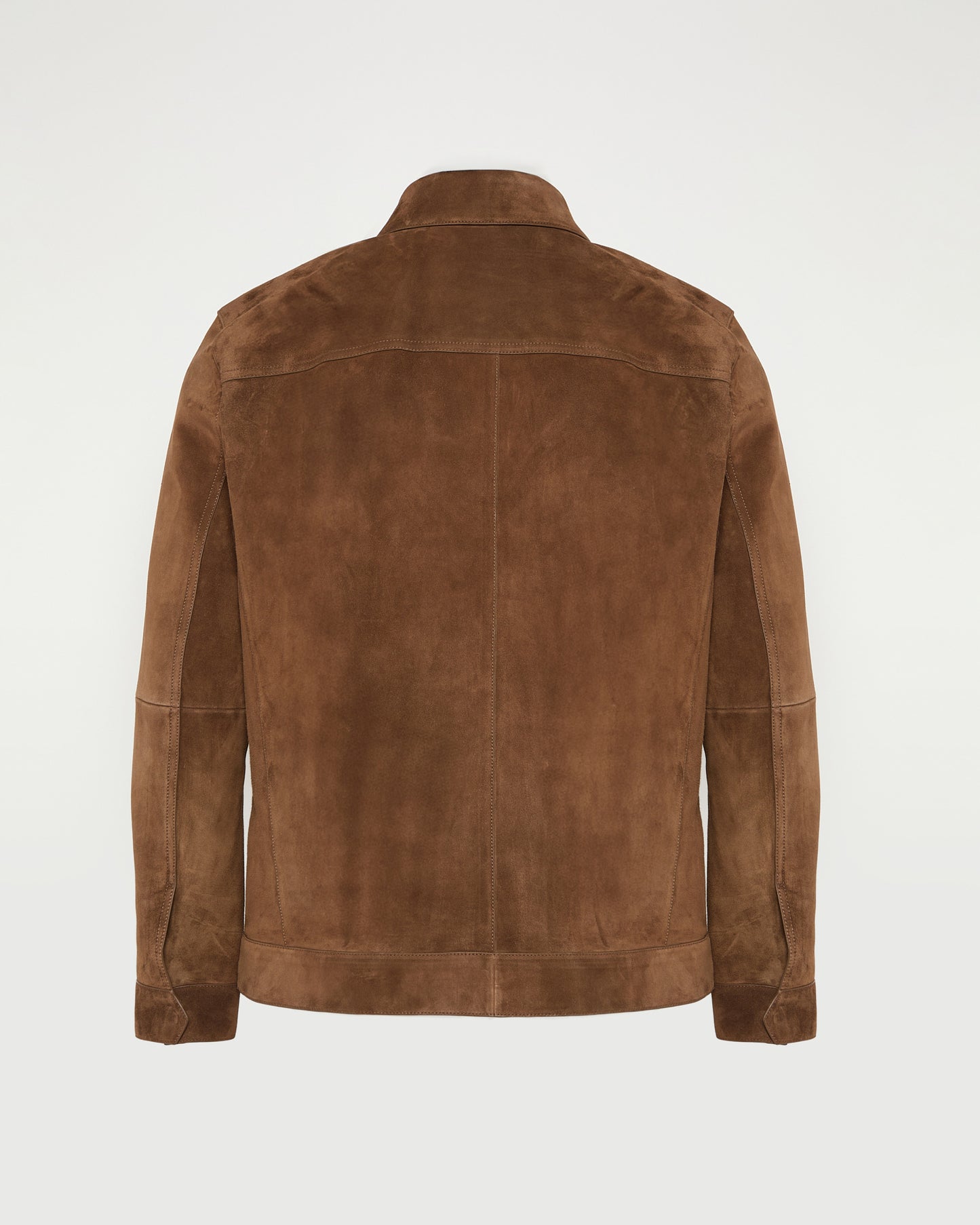 Suede-finish calfskin denim jacket
