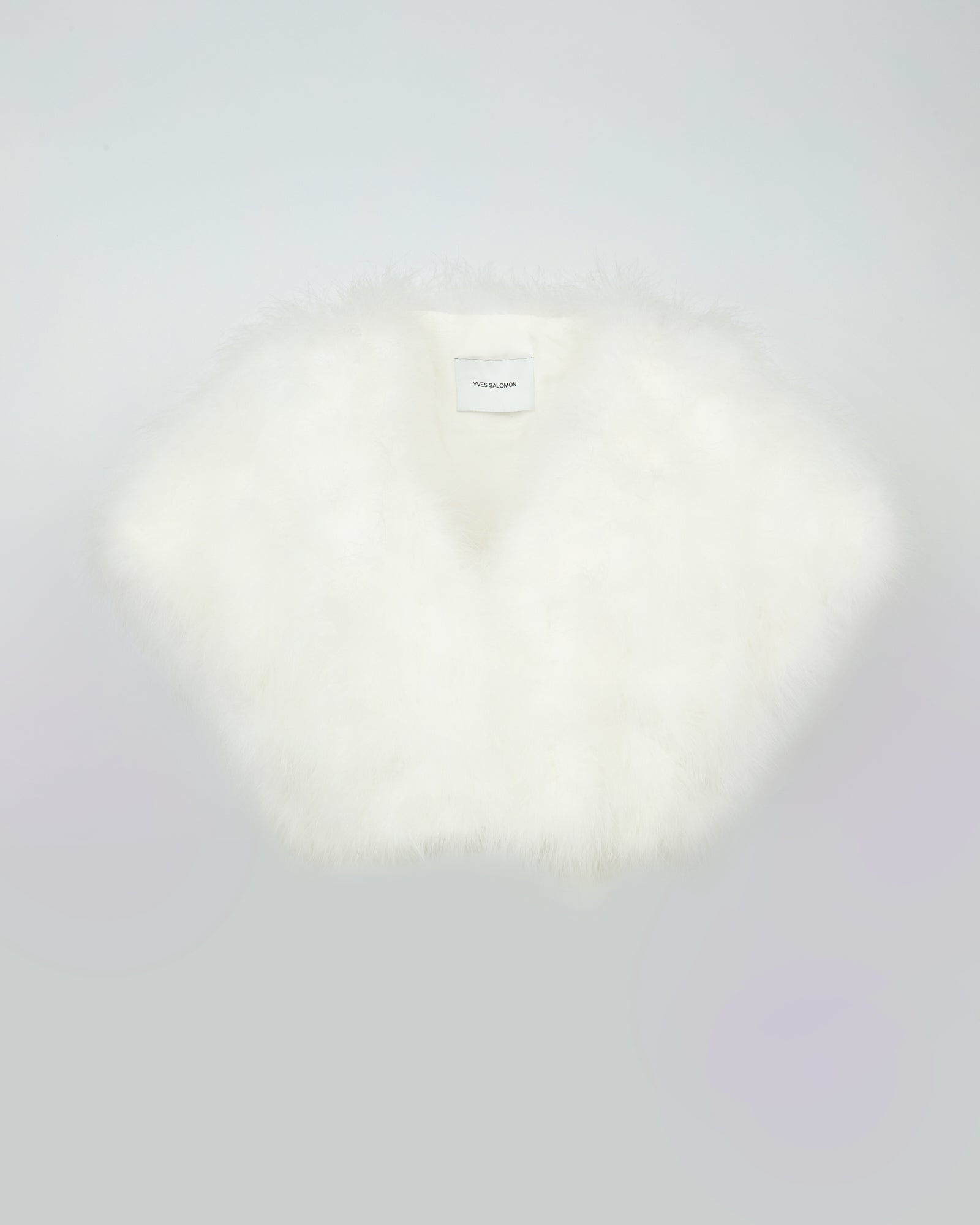 Cropped feather bolero - white - Yves Salomon – Yves Salomon US