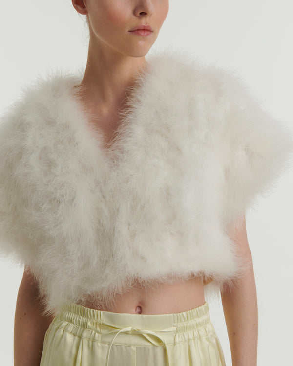 Cropped feather bolero