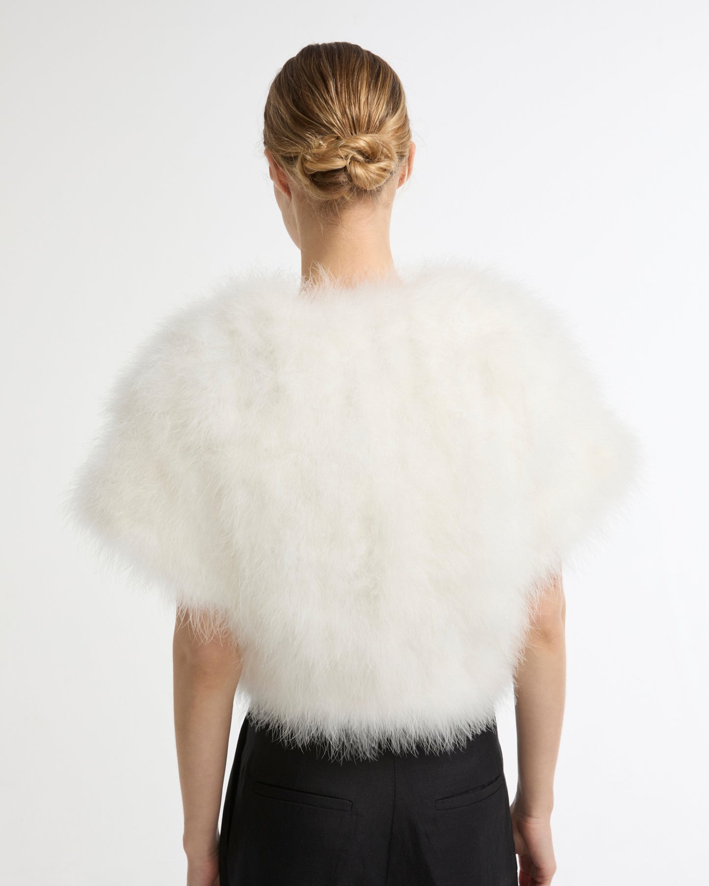 Cropped feather bolero
