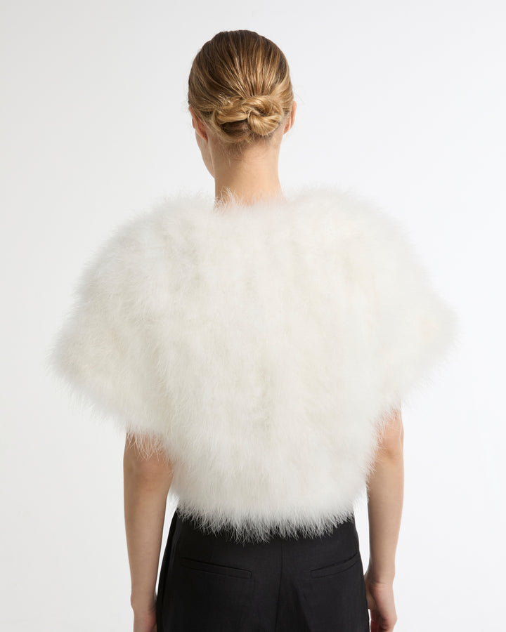 Cropped feather bolero