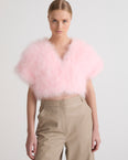 Cropped feather bolero