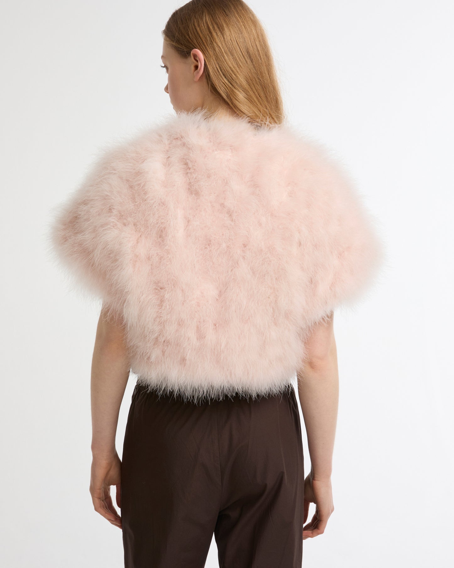 Cropped feather bolero