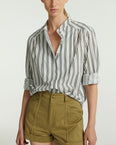 Striped cotton poplin shirt