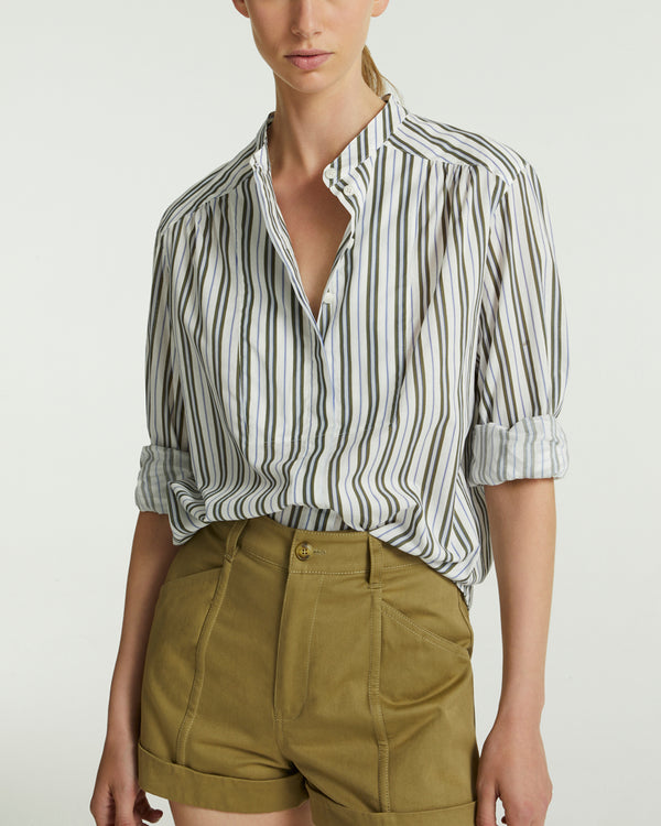 Striped cotton poplin shirt