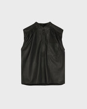 Sleeveless leather top