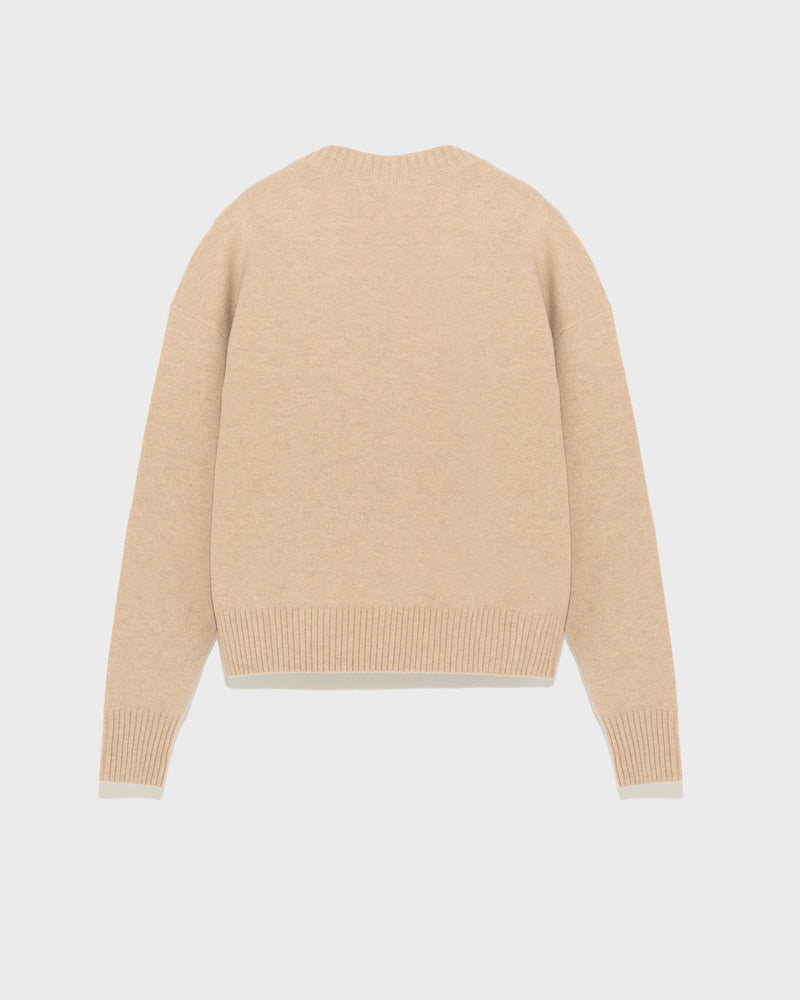 Merino knit jumper - beige - Yves Salomon