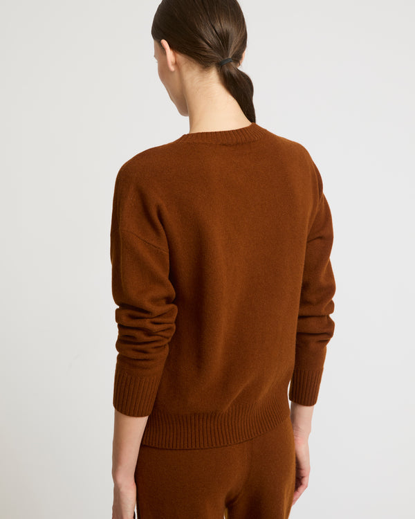 Merino knit jumper - brown - Yves Salomon