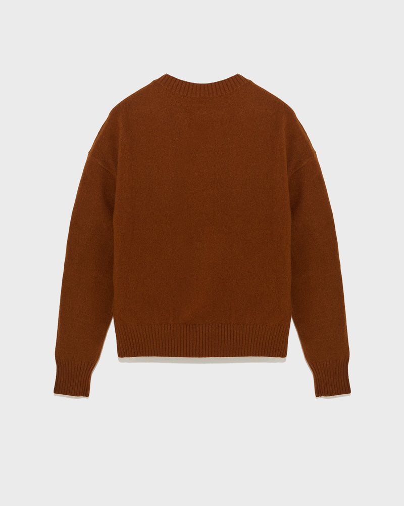 Merino knit jumper - brown - Yves Salomon