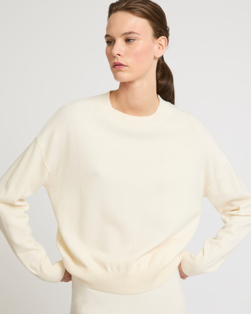 Merino knit jumper - white - Yves Salomon