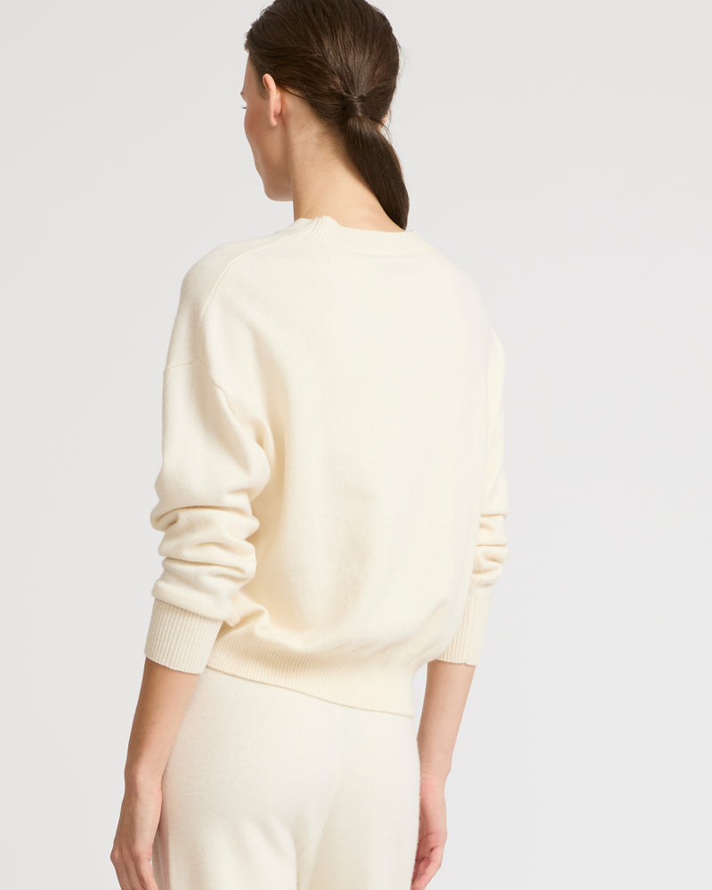 Merino knit jumper - white - Yves Salomon