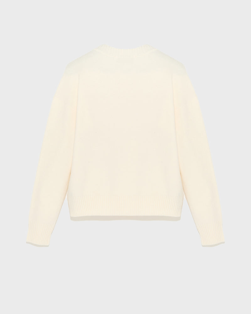 Merino knit jumper - white - Yves Salomon