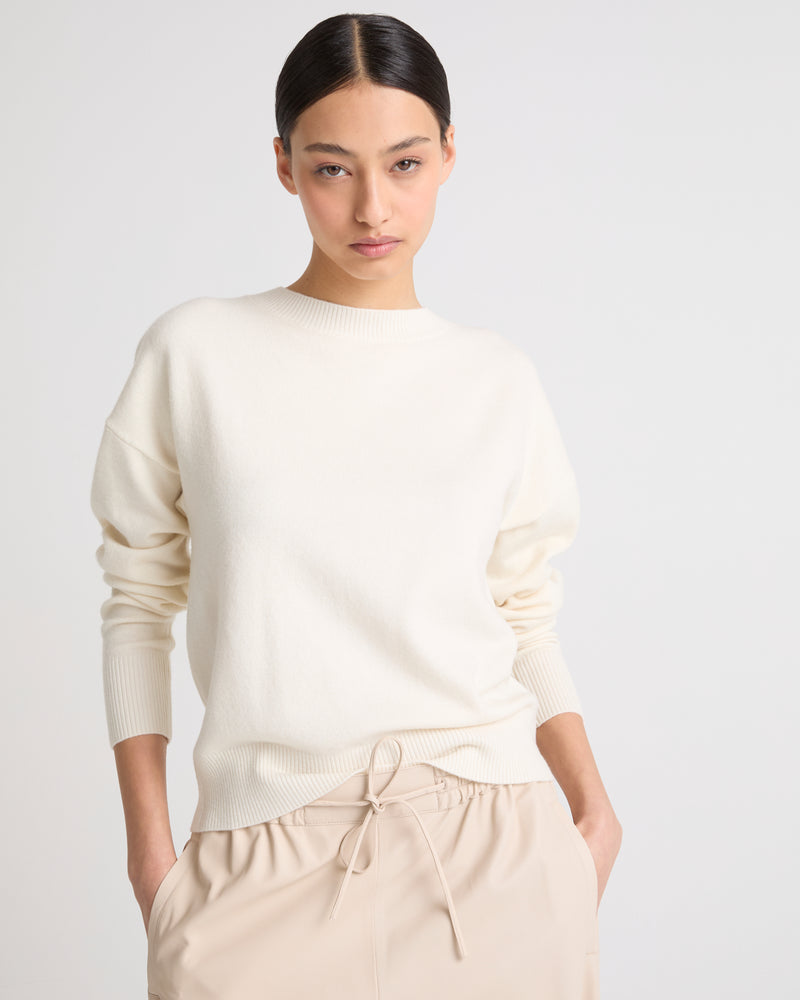 Merino knit jumper - white - Yves Salomon