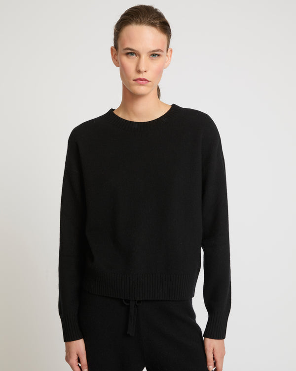 Merino knit jumper - black - Yves Salomon