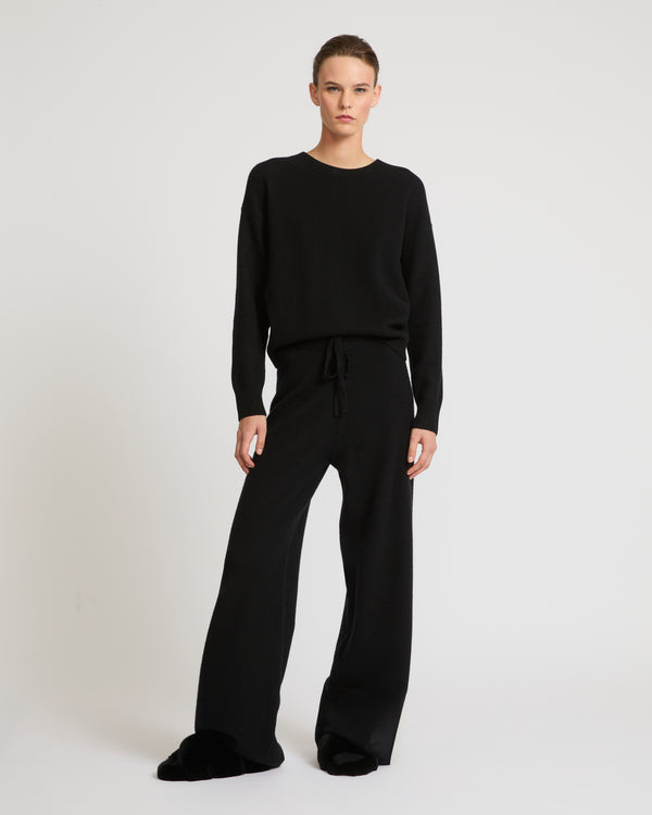 Merino knit jumper - black - Yves Salomon