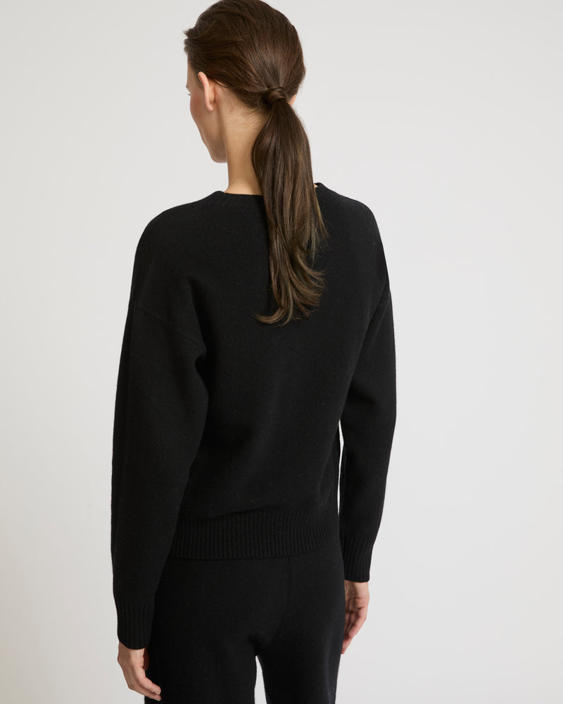 Merino knit jumper - black - Yves Salomon