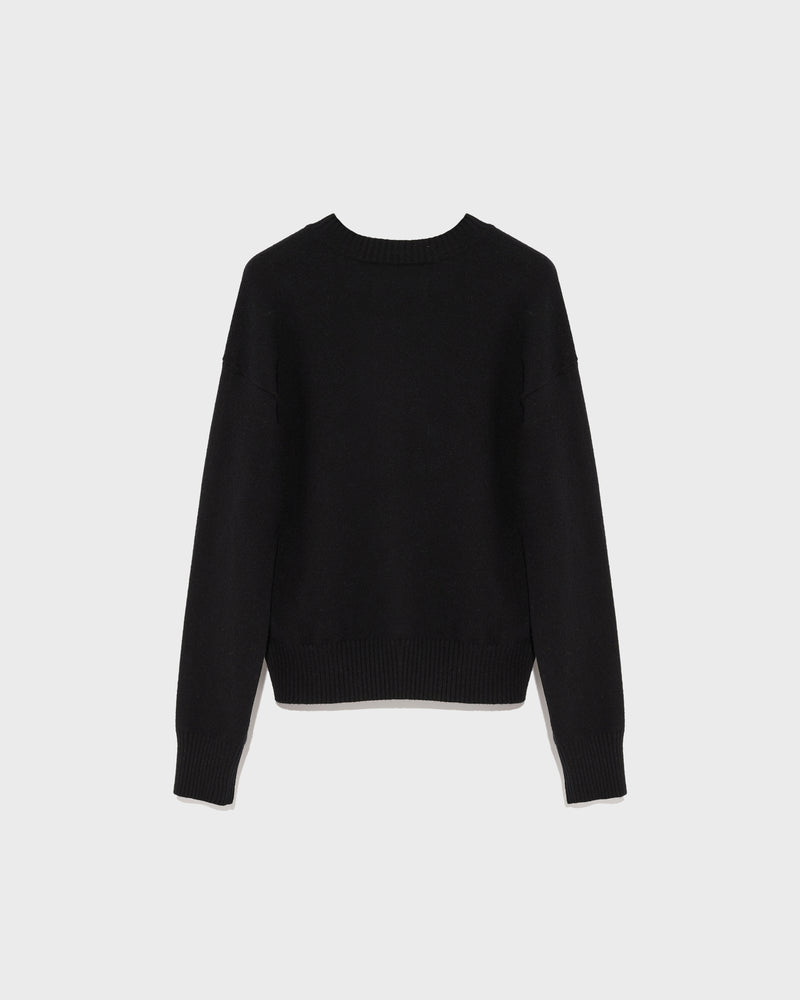 Merino knit jumper - black - Yves Salomon